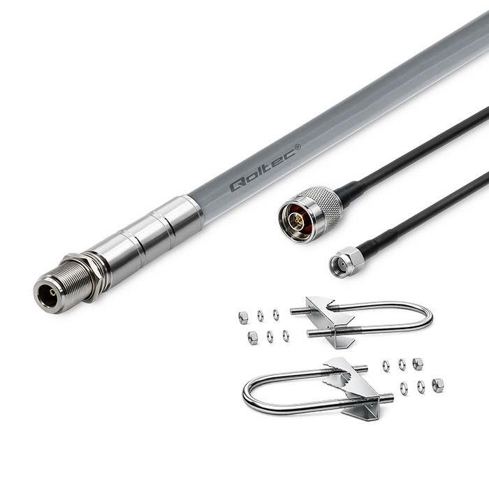 Qoltec Zestaw Antena LoRa | dook&oacute;lna | 5.8 dBi + kabel zasilający | 868MHz