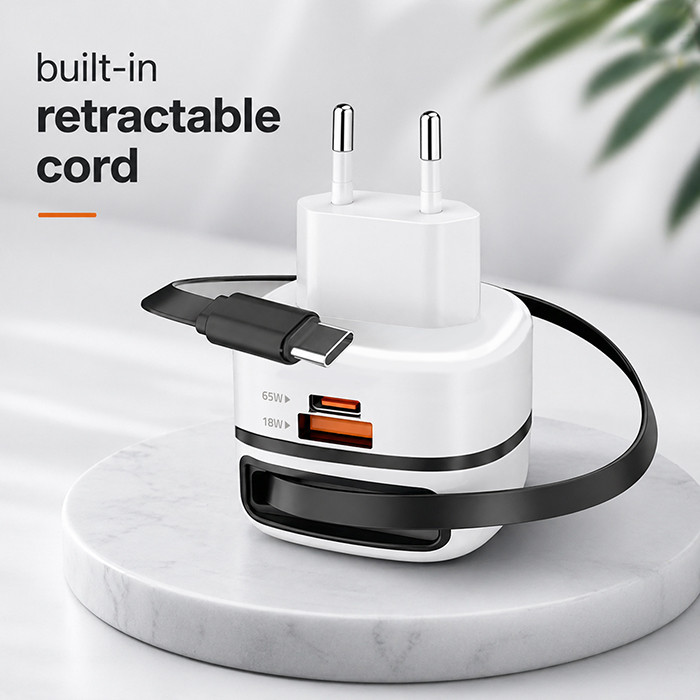 Qoltec Ładowarka GaN 65W USB-C PD/PPS