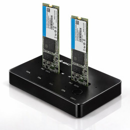 Qoltec Stacja dokująca dysk&oacute;w 2x SSD M.2 SATA |  NGFF |  USB typ C