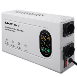 Qoltec Automatyczny Stabilizator napięcia AVR 2000VA | 1200W | Compact | Toroidalny transformator 
