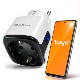 Qoltec Inteligentne gniazdko Wi-Fi 16A | Timer | Watomierz | Tuya | Smart Life | Amazon Alexa | Google assistant 