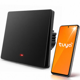 Qoltec Inteligentny 1-kanałowy włącznik wyłącznik światła | Wi-Fi | Timer | Tuya | Smart life | Czarny