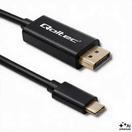 Qoltec DisplayPort Alternate mode | USB 3.1 typ C męski | Displayport męski | 5K | 1m