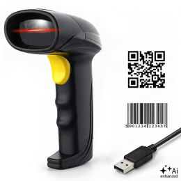 Qoltec Precyzyjny Skaner czytnik kod&oacute;w kreskowych 1D 2D | QR | EAN |  USB 