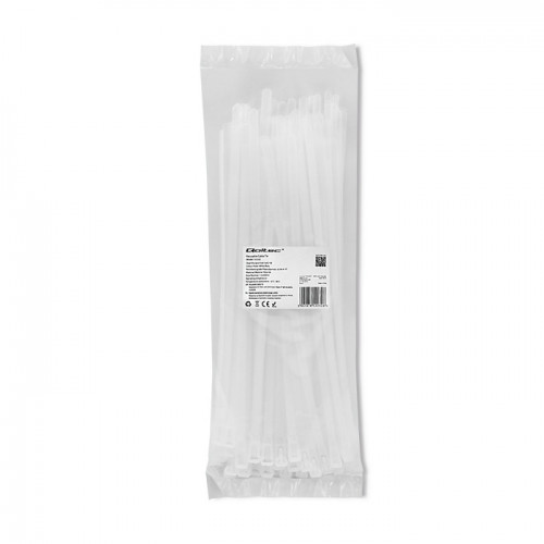 Qoltec Opaski zaciskowe wielorazowe/trytki | 7.2*300mm | Nylon66 UV | Białe