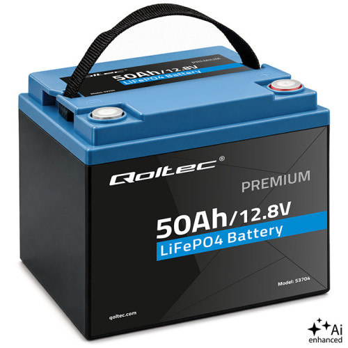 Qoltec Akumulator LiFePO4 Litowo-Żelazowo-Fosforanowy | 12.8V | 50Ah | 640Wh| BMS